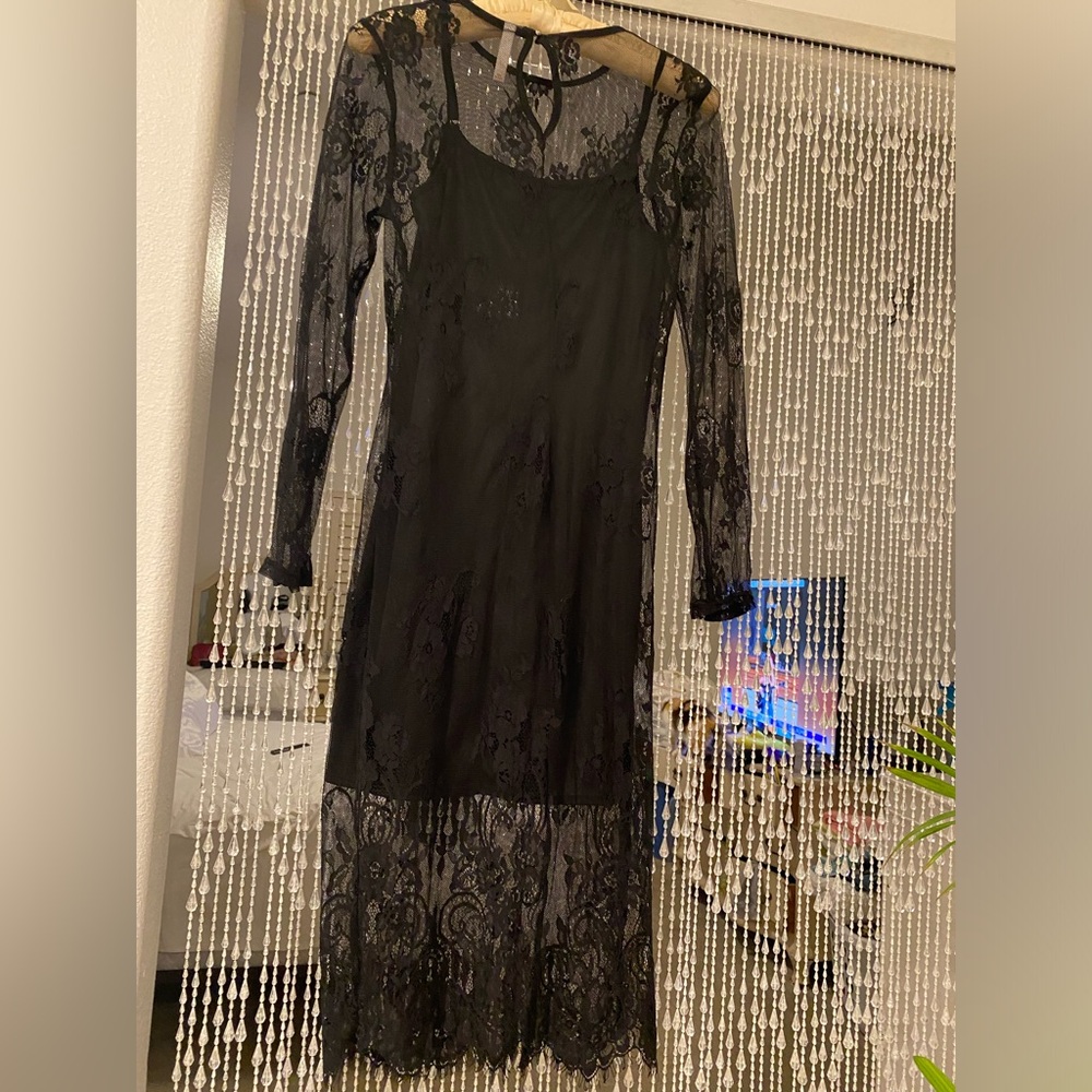 XHILARATION LACE LINED DRESS - Picture 5 of 8
